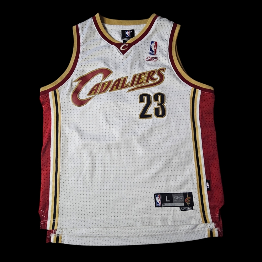 LEBRON JAMES CLEVELAND CAVS REEBOK Jersey Swingman Sewn Size Youth Large Plus 2